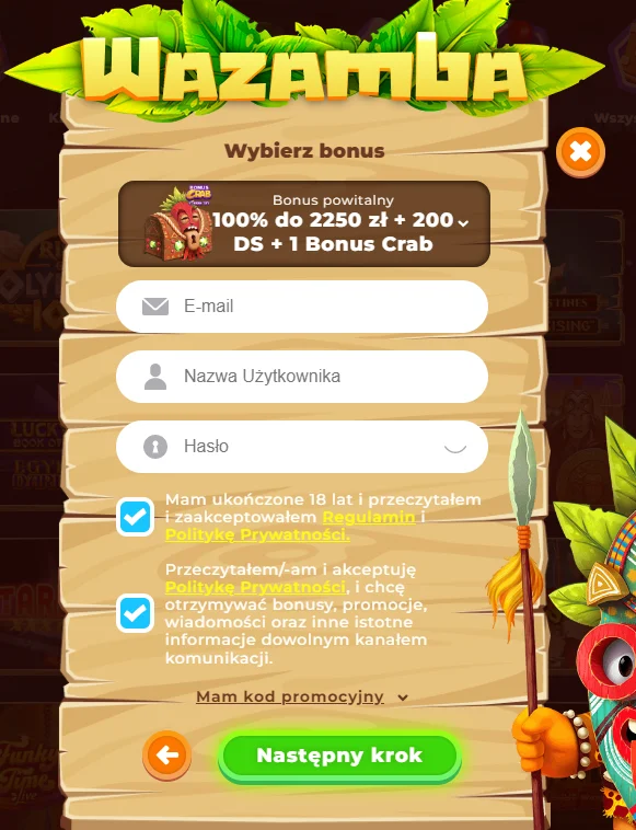 Wazamba Casino login